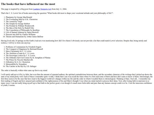 influences screenshot