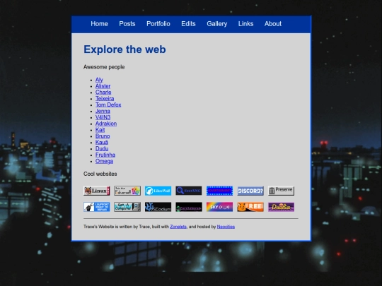 links screenshot