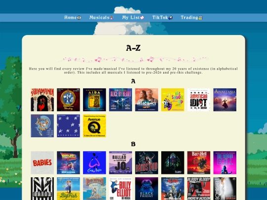 musicals/A-Z screenshot