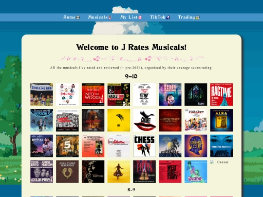 musicals/Ratings screenshot