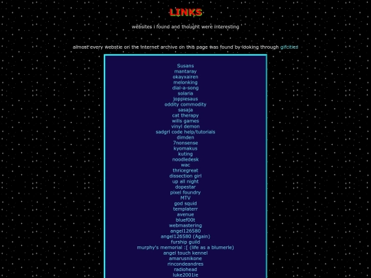 Links screenshot
