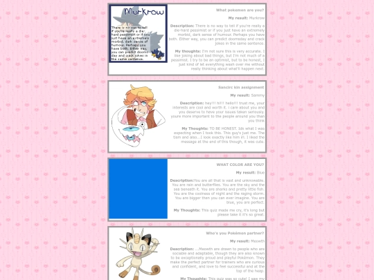 quizzes screenshot