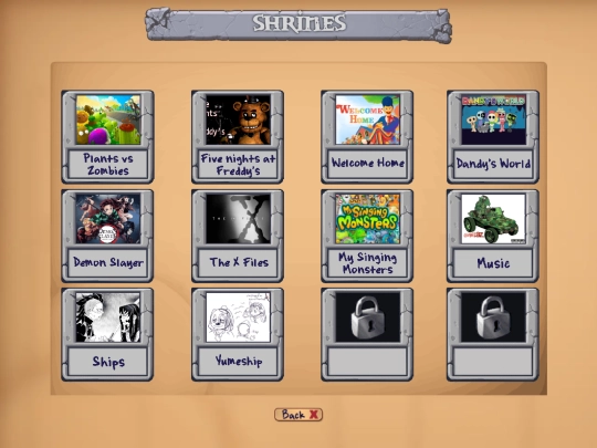 shrines/menu screenshot