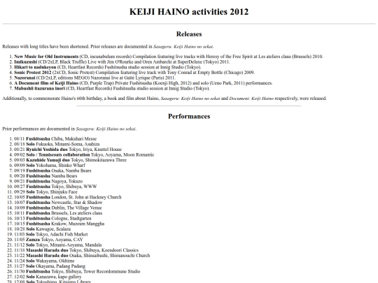 en/music/haino-by-year/2012 screenshot