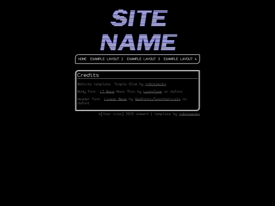 templates/examples/simpleglow/credits screenshot