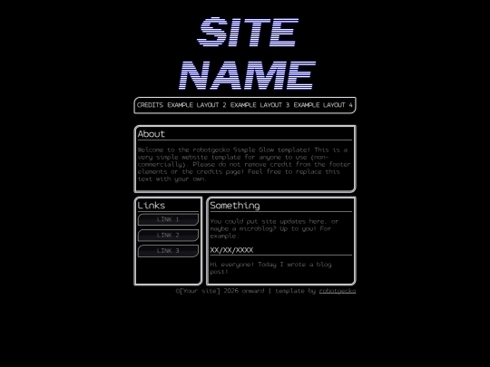 templates/examples/simpleglow/home screenshot