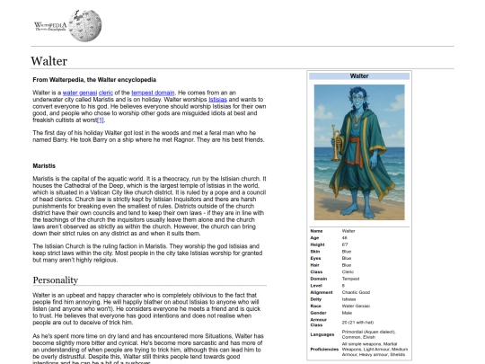 walter/walterpedia screenshot