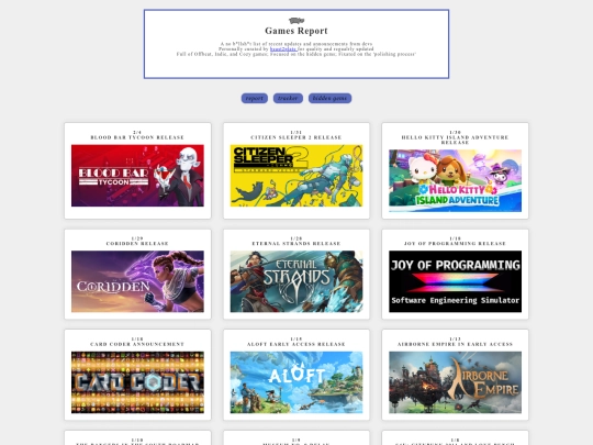 gamesreport screenshot