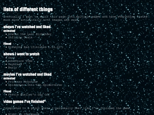 lists screenshot