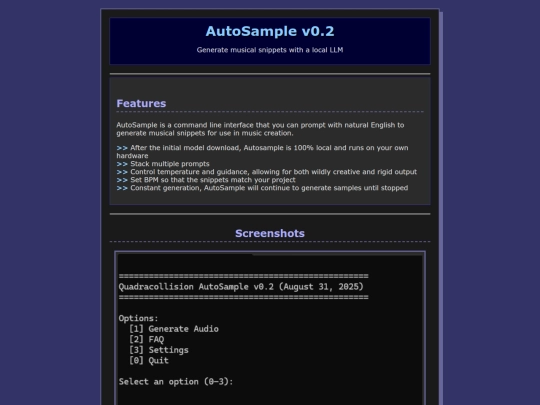 autosample screenshot
