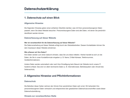 datenschutz screenshot
