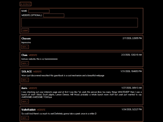 guestbook screenshot