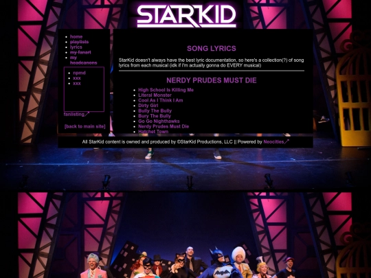 shrines/starkid/lyrics screenshot