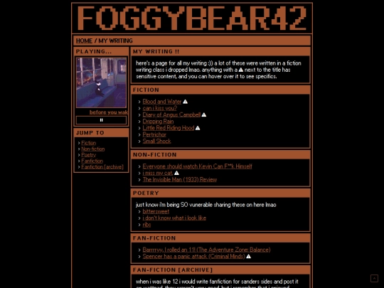 writing screenshot