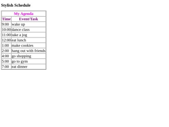 Documents/stylish-schedule screenshot