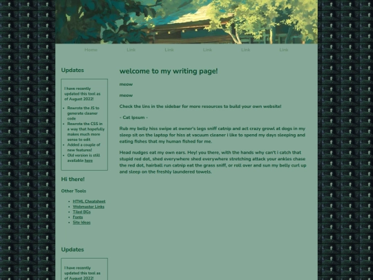 writing screenshot