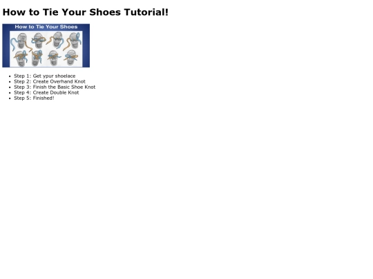 How to Tie your Shoes/Shoe screenshot
