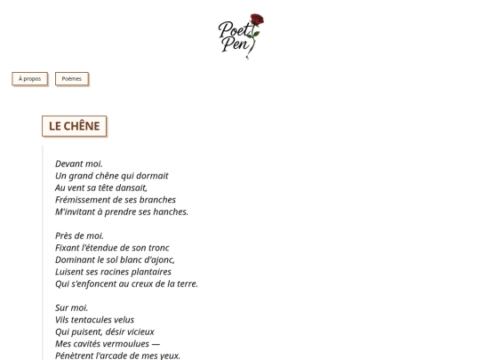 poems/chene screenshot