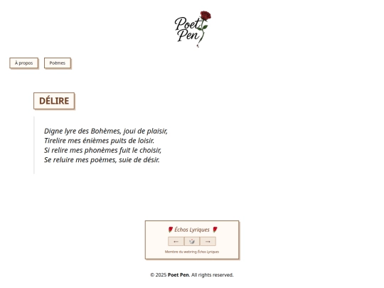 poems/delire screenshot