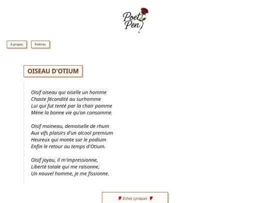 poems/oiseau-otium screenshot