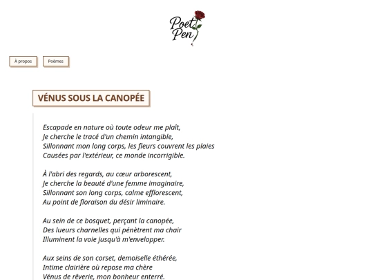 poems/venus-sous-la-canopee screenshot