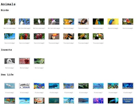 collections/stamps screenshot