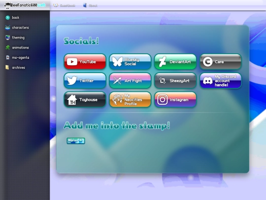 socials screenshot