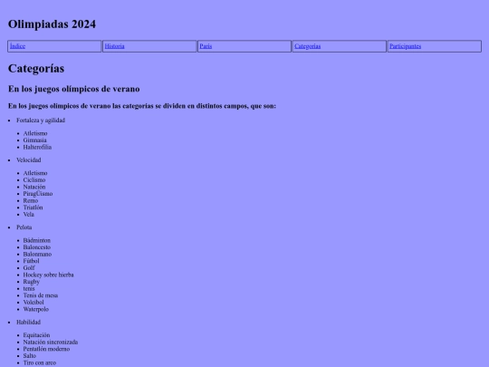 Olimpiadas/catagorias screenshot