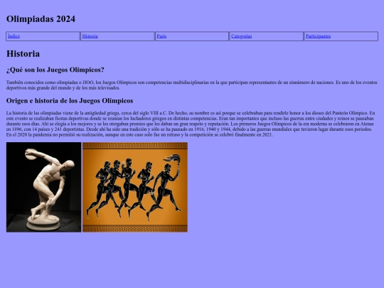 Olimpiadas/historia screenshot