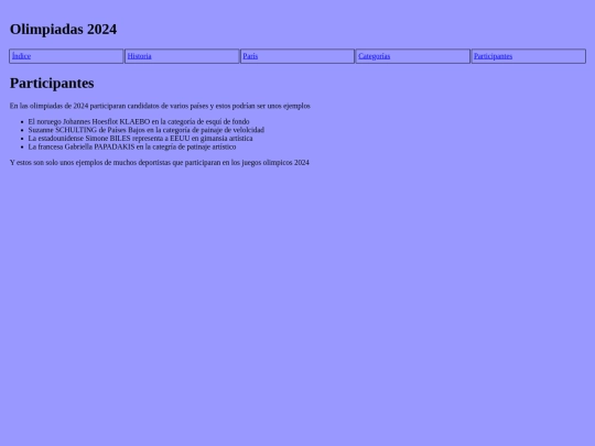 Olimpiadas/participantes screenshot