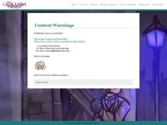 test/content-warnings screenshot