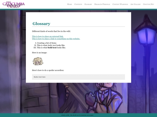 test/glossary screenshot