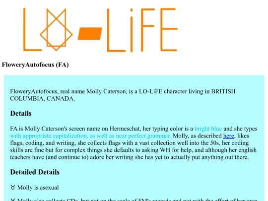lo-life/chara_info/FloweryAutofocus screenshot