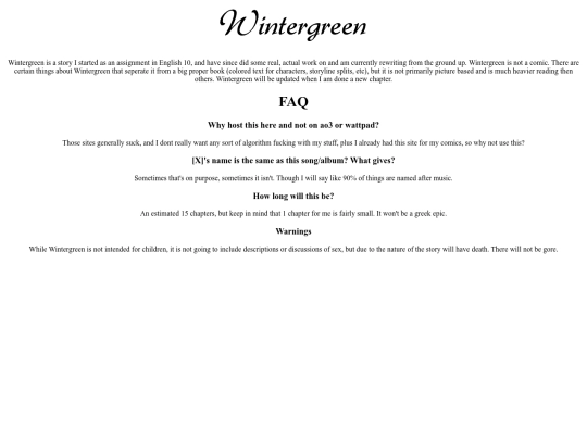 wintergreen/info screenshot