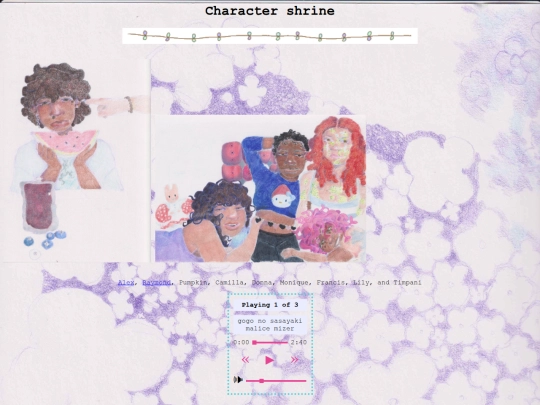 character shrines/landingpage screenshot