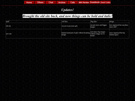 updates screenshot