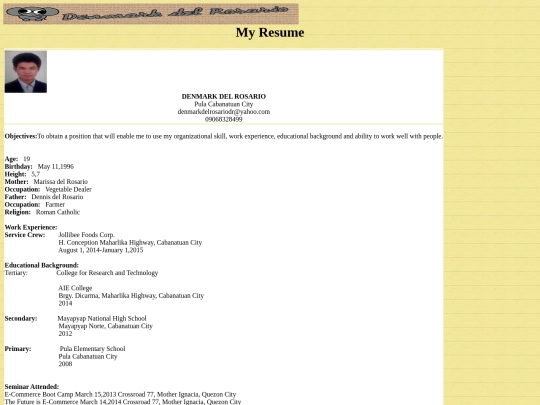 resume screenshot