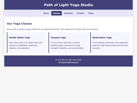 classes screenshot