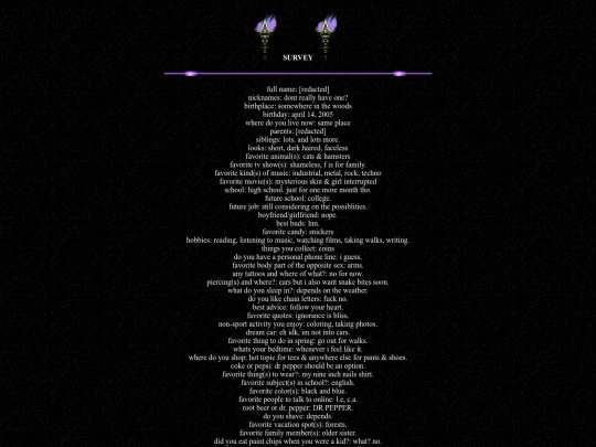 survey screenshot
