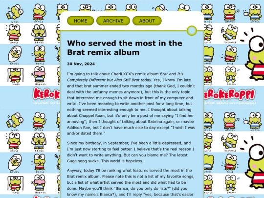 zonelet/posts/2024-11-30-Who-served-the-most-in-the-Brat-remix-album screenshot