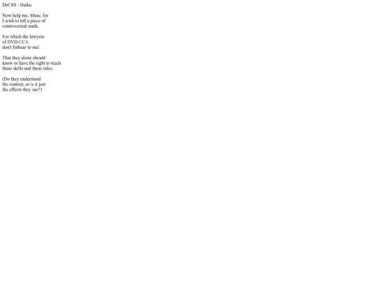 Index Data/Encryption Poetry/DeCSS - Haiku screenshot