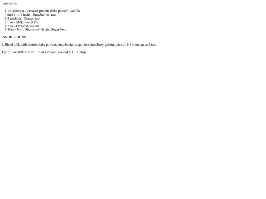 Index Data/Recipes - Curves/Strawberry Orange Sunrise Shake screenshot