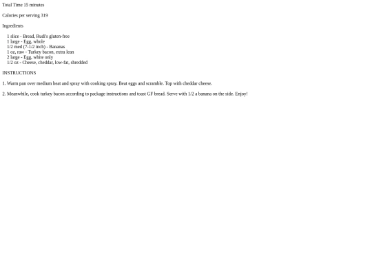 Index Data/Recipes - Curves/Turkey Baco, Eggs & Toast(with Gluten-Free Products) with bannana screenshot