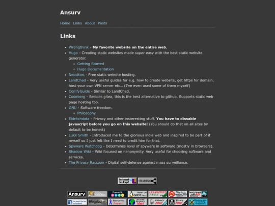 links screenshot