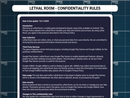 LethalRoom/LR Confidentiality screenshot