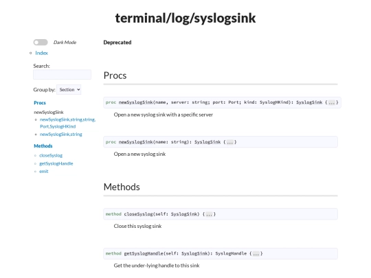 modules/cases/terminal/log/syslogsink screenshot