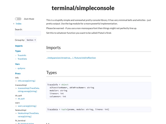 modules/cases/terminal/simpleconsole screenshot