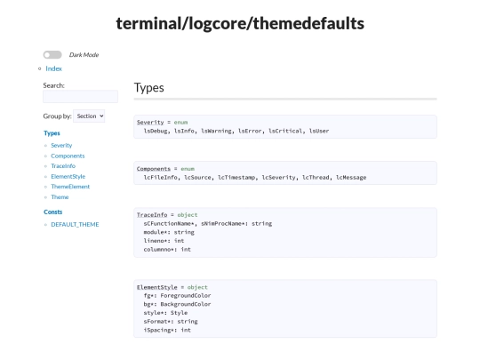 modules/experimental/terminal/logcore/themedefaults screenshot