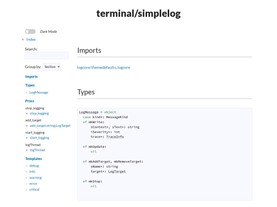 modules/experimental/terminal/simplelog screenshot