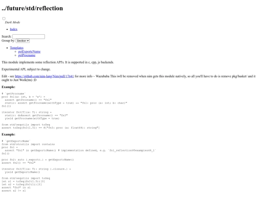 modules/future/std/reflection screenshot